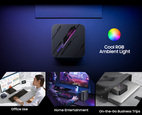 Blackview MP100 namizni mini računalnik, Windows 11 PRO, AMD Ryzen 5 7430U, AMD Radeon Graphics, 16GB RAM, 512GB SSD, WIFI 6, Bluetooth 5.2, Ethernet, 3x USB Type-A, 1x HDMI, 1x DP, 2x USB Type-C, siv