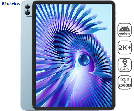 Blackview LINK 8 tablični računalnik, 12.7", Next-Gen AI, 6GB+256GB, IPS 2K+, 90Hz, Android, 8400mAh, WIFI 5, BT 5.0, GPS, QUAD STEREO zvočniki, +ovitek, +dodatki, moder (Dawn Blue)