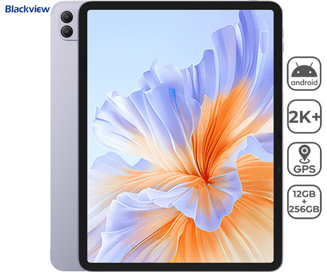 Blackview LINK 8 tablični računalnik, 12.7", Next-Gen AI, 6GB+256GB, IPS 2K+, 90Hz, Android, 8400mAh, WIFI 5, BT 5.0, GPS, QUAD STEREO zvočniki, +ovitek, +dodatki, vijoličen (Cloudy Purple)