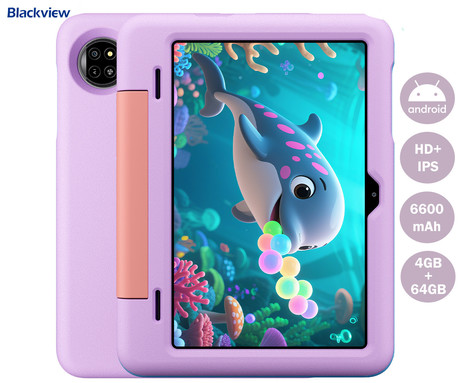 Blackview TAB 20 KIDS tablični računalnik, 10.1", Gemini AI 2.0, 4GB+64GB, IPS HD+, Android, Google Kids Space, 6600mAh, WIFI 5, Bluetooth, Widevine L1, zvočniki, +dodatki, vijoličen (Unicorn Purple)