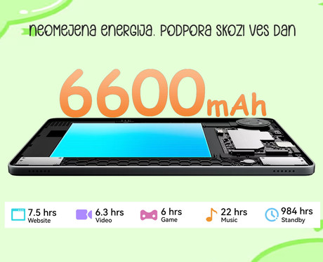 Blackview TAB 20 KIDS tablični računalnik, 10.1", Gemini AI 2.0, 4GB+64GB, IPS HD+, Android, Google Kids Space, 6600mAh, WIFI 5, Bluetooth, Widevine L1, zvočniki, +dodatki, moder (Bubble Blue)