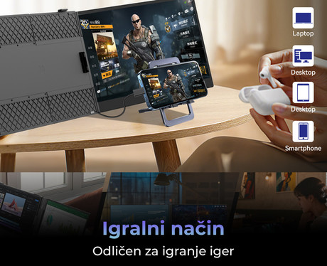 Blackview SCM6 zaslon / monitor za prenosnik, 35cm (14"), Full HD, 60Hz, IPS, 300nit, 100% sRGB, HDMI / USB-C, univerzalna združljivost, 180° nastavljiv kot, Quick-Fit montaža, Low Blue Light