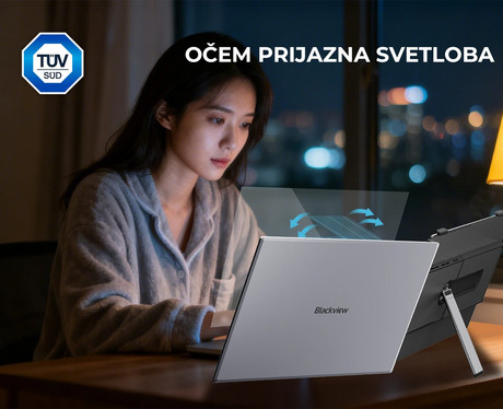 Blackview SCM6 zaslon / monitor za prenosnik, 35cm (14"), Full HD, 60Hz, IPS, 300nit, 100% sRGB, HDMI / USB-C, univerzalna združljivost, 180° nastavljiv kot, Quick-Fit montaža, Low Blue Light