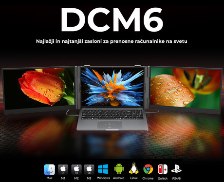 Blackview DCM6 dvojni zaslon / monitor za prenosnik, 35cm (14"), Full HD, 60Hz, IPS, 300nit, 100% sRGB, HDMI / USB-C, univerzalna združljivost, 180° nastavljiv kot, Quick-Fit montaža, Low Blue Light