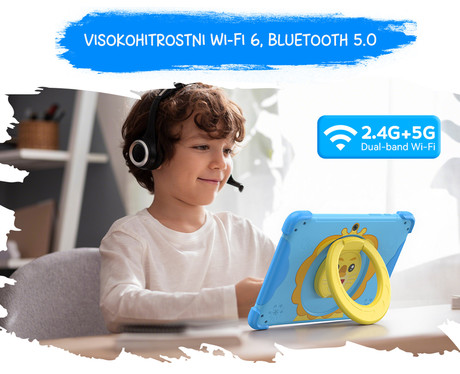 Blackview LINK 1 KIDS tablični računalnik, 8.68", 3v1 AI, 4GB+64GB, IPS HD, Android, Google Kids Space, 5000mAh, WIFI 6, Bluetooth, Widevine L1, stereo zvočniki, +dodatki, vijoličen (Dreamy Purple)