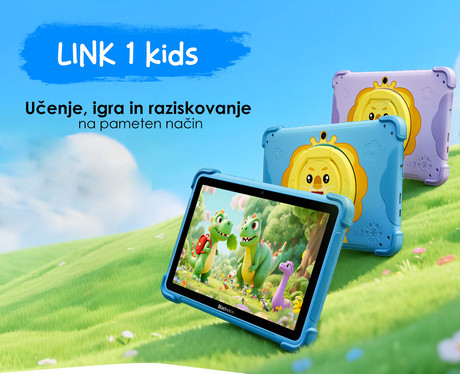 Blackview LINK 1 KIDS tablični računalnik, 8.68", 3v1 AI, 4GB+64GB, IPS HD, Android, Google Kids Space, 5000mAh, WIFI 6, Bluetooth, Widevine L1, stereo zvočniki, +dodatki, vijoličen (Dreamy Purple)