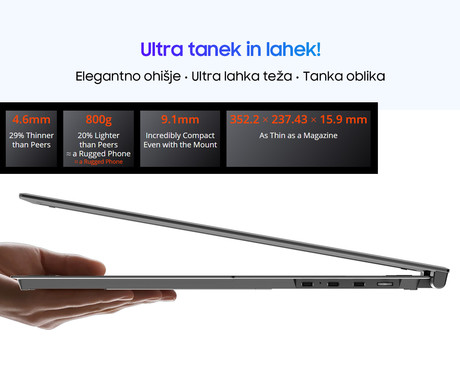 Blackview SCM8 zaslon / monitor za prenosnik, 39cm (15.3"), Full HD, 60Hz, IPS, 300nit, 100% sRGB, HDMI / USB-C, univerzalna združljivost, 180° nastavljiv kot, Quick-Fit montaža, Low Blue Light