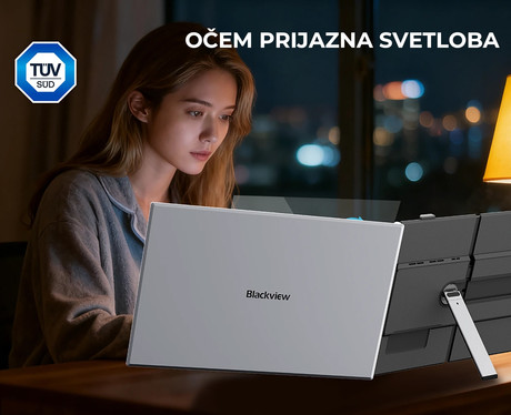 Blackview SCM8 zaslon / monitor za prenosnik, 39cm (15.3"), Full HD, 60Hz, IPS, 300nit, 100% sRGB, HDMI / USB-C, univerzalna združljivost, 180° nastavljiv kot, Quick-Fit montaža, Low Blue Light