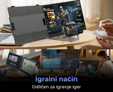 Blackview SCM8 zaslon / monitor za prenosnik, 39cm (15.3"), Full HD, 60Hz, IPS, 300nit, 100% sRGB, HDMI / USB-C, univerzalna združljivost, 180° nastavljiv kot, Quick-Fit montaža, Low Blue Light