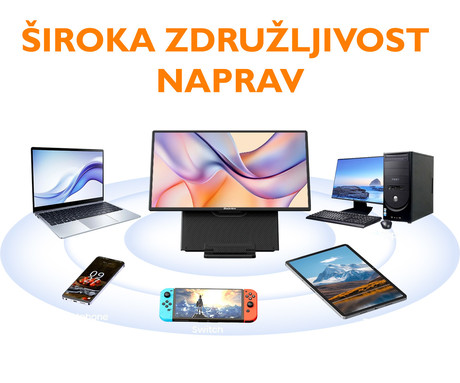 Blackview TABLE 10 prenosni zaslon / monitor, 60cm (23.8"), Full HD, 100Hz, IPS, 300nit, 100% sRGB, HDR, 2x USB-C, 2x USB-A, univerzalna združljivost, nastavljiv kot, Quick-Fit montaža, Low Blue Light