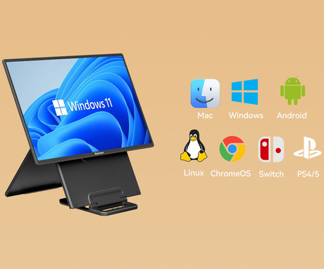 Blackview TABLE 10 prenosni zaslon / monitor, 60cm (23.8"), Full HD, 100Hz, IPS, 300nit, 100% sRGB, HDR, 2x USB-C, 2x USB-A, univerzalna združljivost, nastavljiv kot, Quick-Fit montaža, Low Blue Light