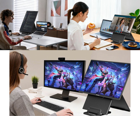 Blackview TABLE 10 prenosni zaslon / monitor, 60cm (23.8"), Full HD, 100Hz, IPS, 300nit, 100% sRGB, HDR, 2x USB-C, 2x USB-A, univerzalna združljivost, nastavljiv kot, Quick-Fit montaža, Low Blue Light