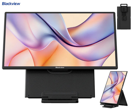 Blackview TABLE 10 prenosni zaslon / monitor, 60cm (23.8"), Full HD, 100Hz, IPS, 300nit, 100% sRGB, HDR, 2x USB-C, 2x USB-A, univerzalna združljivost, nastavljiv kot, Quick-Fit montaža, Low Blue Light