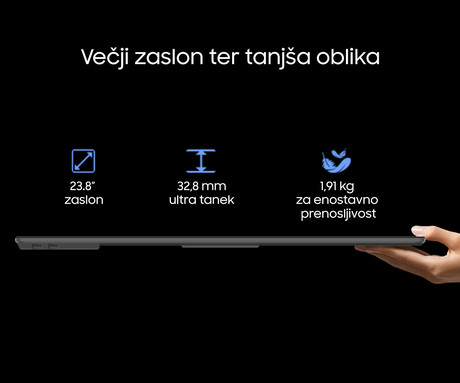 Blackview TABLE 10 prenosni zaslon / monitor, 60cm (23.8"), Full HD, 100Hz, IPS, 300nit, 100% sRGB, HDR, 2x USB-C, 2x USB-A, univerzalna združljivost, nastavljiv kot, Quick-Fit montaža, Low Blue Light