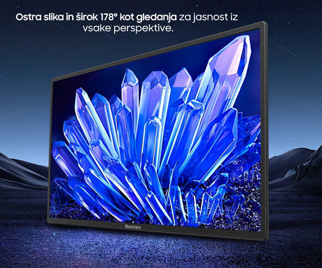 Blackview TABLE 10 prenosni zaslon / monitor, 60cm (23.8"), Full HD, 100Hz, IPS, 300nit, 100% sRGB, HDR, 2x USB-C, 2x USB-A, univerzalna združljivost, nastavljiv kot, Quick-Fit montaža, Low Blue Light