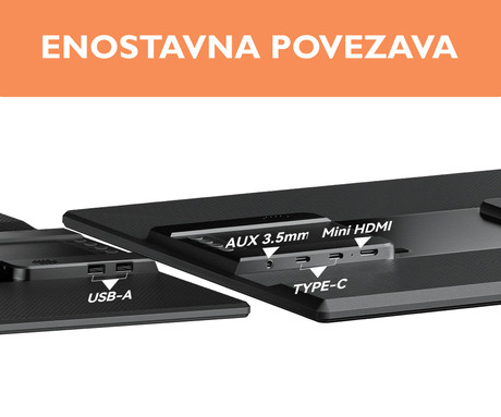 Blackview TABLE 10 prenosni zaslon / monitor, 60cm (23.8"), Full HD, 100Hz, IPS, 300nit, 100% sRGB, HDR, 2x USB-C, 2x USB-A, univerzalna združljivost, nastavljiv kot, Quick-Fit montaža, Low Blue Light
