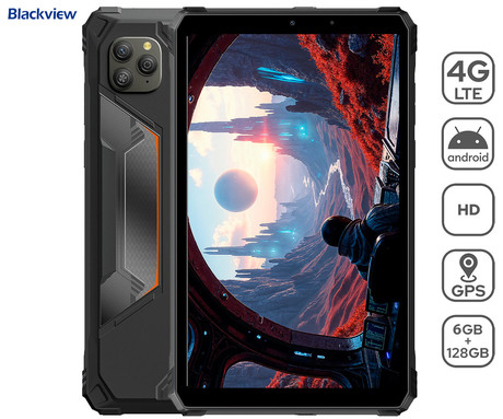 Blackview ACTIVE 5 robusten tablični računalnik, 8.68", 3v1 AI, 4G LTE, 6GB+128GB, IPS HD+, Android, 6600mAh, WIFI 5, Bluetooth, Dual SIM, GPS, stereo zvočniki, +dodatki, črn (Onyx Black)