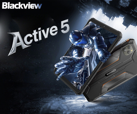Blackview ACTIVE 5 robusten tablični računalnik, 8.68", 3v1 AI, 4G LTE, 6GB+128GB, IPS HD+, Android, 6600mAh, WIFI 5, Bluetooth, Dual SIM, GPS, stereo zvočniki, +dodatki, črn (Onyx Black)