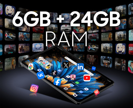 Blackview MEGA 2 tablični računalnik, 12", 4G LTE, 6GB+256GB, IPS 2K, Android, 9000mAh, WIFI 5, Bluetooth, Dual SIM, GPS, AI, stereo zvočniki, +ovitek, +dodatki, moder (Ice Blue)