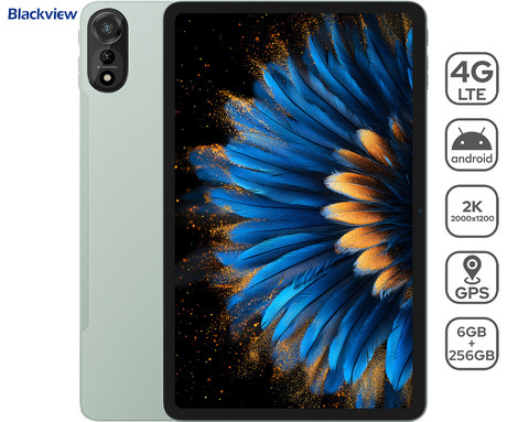 Blackview MEGA 2 tablični računalnik, 12", 4G LTE, 6GB+256GB, IPS 2K, Android, 9000mAh, WIFI 5, Bluetooth, Dual SIM, GPS, AI, stereo zvočniki, +ovitek, +dodatki, zelen (Moss Green)
