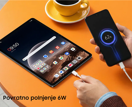 Blackview MEGA 5 tablični računalnik, 12.2", 3v1 AI, 4G LTE, 12GB+256GB, 2.4K IPS, 120Hz, Android, 10000mAh, WIFI 6, BT 5.4, Dual SIM, GPS, DUAL STEREO zvočniki, +pisalo, +dodatki, moder (Ice Blue)