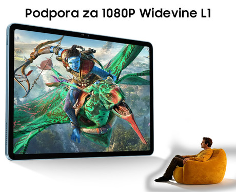Blackview MEGA 5 tablični računalnik, 12.2", 3v1 AI, 4G LTE, 12GB+256GB, 2.4K IPS, 120Hz, Android, 10000mAh, WIFI 6, BT 5.4, Dual SIM, GPS, DUAL STEREO zvočniki, +pisalo, +dodatki, moder (Ice Blue)