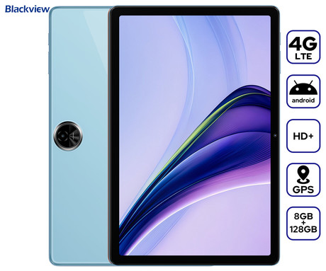 Blackview ZENO 5 tablični računalnik, 11", 3v1 AI, 4G LTE, 8GB+128GB, IPS HD+, 90Hz, Android, 8300mAh, WIFI 5, Bluetooth, Dual SIM, GPS, STEREO zvočniki, IP54, +ovitek, +dodatki, moder (Ocean Blue)