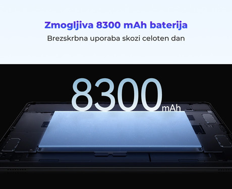 Blackview ZENO 5 tablični računalnik, 11", 3v1 AI, 4G LTE, 8GB+128GB, IPS HD+, 90Hz, Android, 8300mAh, WIFI 5, Bluetooth, Dual SIM, GPS, STEREO zvočniki, IP54, +ovitek, +dodatki, moder (Ocean Blue)