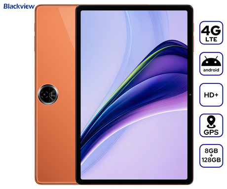 Blackview ZENO 5 tablični računalnik, 11", 3v1 AI, 4G LTE, 8GB+128GB, IPS HD+, 90Hz, Android, 8300mAh, WIFI5, Bluetooth, DualSIM, GPS, STEREO zvočniki, IP54, +ovitek, +dodatki, oranžen (Sunset Orange)