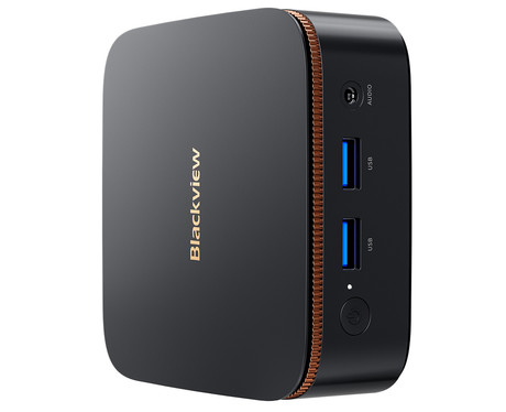 Blackview MP20 namizni mini računalnik, Windows 11 PRO, AMD Ryzen 3 3300U, 16GB RAM, 512GB SSD, WIFI 6, Bluetooth 5.2, Ethernet, 4x USB Type-A, 1x HDMI, 1x DP, 1x minijack, črn