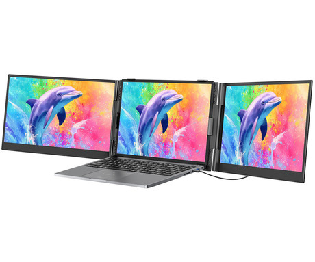 Blackview DCM8 PRO dvojni zaslon / monitor za prenosnik, 39cm (15.3"), Full HD, 60Hz, IPS, 300nit, 100% sRGB, 2x USB-C, univerzalna združljivost, 180° nastavljiv kot, Quick-Fit montaža, Low Blue Light