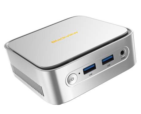 Blackview MP50 namizni mini računalnik, Windows 11 PRO, AMD Ryzen 5 3500U, AMD Radeon Graphics, 16GB RAM, 512GB SSD, WIFI 5, Bluetooth, Ethernet, 4x USB-A, 1x HDMI, 1x DP, minijack, +dodatki, srebrn