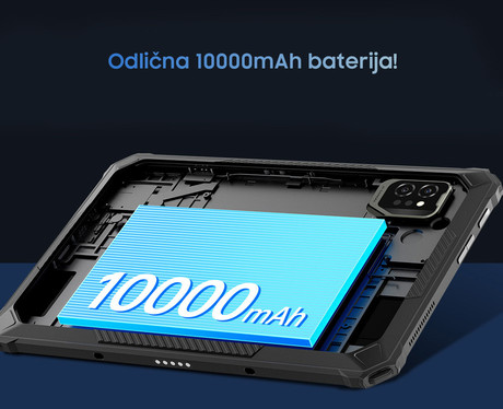 Blackview ACTIVE 7 robusten tablični računalnik, 11", 3v1 AI, 4G LTE, 6GB+128GB, IPS FHD+, Android, 10000mAh, WIFI 5, Bluetooth, Dual SIM, GPS, NFC, stereo zvočniki, +dodatki, črn