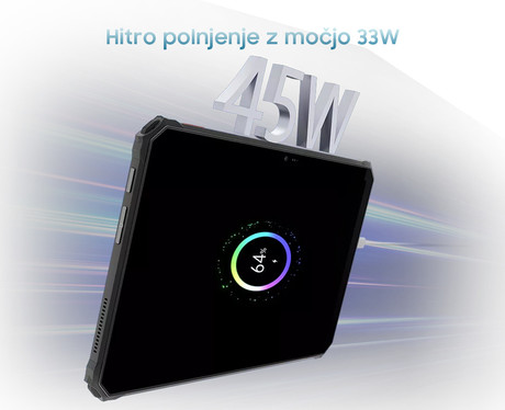 Blackview ACTIVE 7 robusten tablični računalnik, 11", 3v1 AI, 4G LTE, 6GB+128GB, IPS FHD+, Android, 10000mAh, WIFI 5, Bluetooth, Dual SIM, GPS, NFC, stereo zvočniki, +dodatki, črn