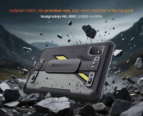 Blackview ACTIVE 7 robusten tablični računalnik, 11", 3v1 AI, 4G LTE, 6GB+128GB, IPS FHD+, Android, 10000mAh, WIFI 5, Bluetooth, Dual SIM, GPS, NFC, stereo zvočniki, +dodatki, črn