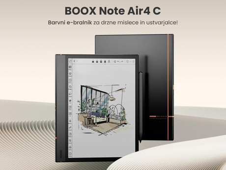 BOOX Note Air4 C e-bralnik / tablični računalnik, 10.3", barvni zaslon, Android, 6GB+64GB, WIFI, Bluetooth 5.1, USB Type-C, microSD, + pisalo Pen Plus, črn