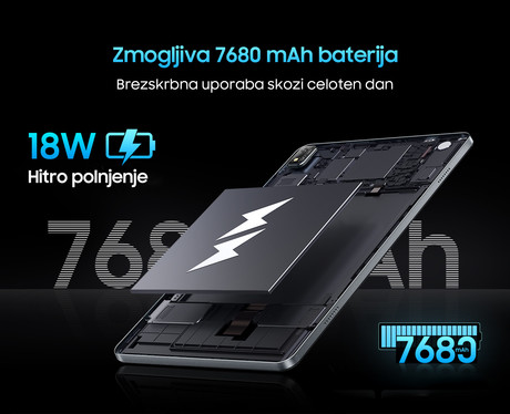 Blackview TAB 16 tablični računalnik, 11", 4G-LTE, 8GB+256GB, IPS Full HD+, Android 12, WiFi, Bluetooth, GPS, priložen ovitek in pisalo, siv (Meteorite Gray)