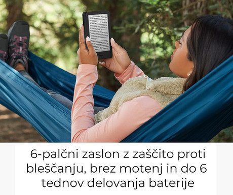 AMAZON KINDLE Touch e-bralnik, 11. Gen, 6", 16GB, Dual WIFI, Bluetooth, 3000mAh polnilna baterija, prednja osvetlitev, USB Type-C, črn (Black)