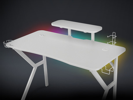 Profesionalna GAMING miza GENESIS HOLM 320 RGB, LED RGB osvetlitev, vgrajen brezžični polnilec in USB 3.0 razdelilec