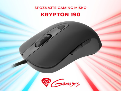 GENESIS Krypton 190, gaming optična miška, RGB osvetlitev, 6 prog. tipk, 3200dpi, kabel 1.8m