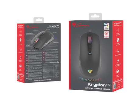 GENESIS Krypton 310, gaming optična miška, RGB LED osvetlitev, 4000dpi, 7 tipk, vgrajen spomin, programska oprema