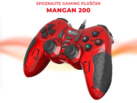 EOL - GENESIS Gamepad MANGAN 200, USB, PC, vibracija, 15 tipk