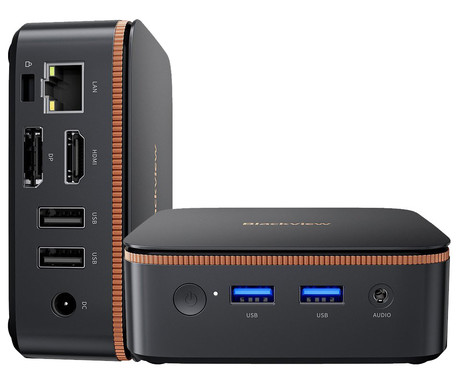 Blackview MP20 namizni mini računalnik, Windows 11 PRO, AMD Ryzen 3 3300U, 16GB RAM, 512GB SSD, WIFI 6, Bluetooth 5.2, Ethernet, 4x USB Type-A, 1x HDMI, 1x DP, 1x minijack, črn