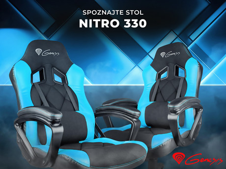 EOL - GENESIS gaming stol NITRO 330, ergonomski, črn/moder