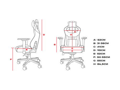 GENESIS profesionalni gaming stol NITRO 950, ergonomski, nastavljiv naslon, črn