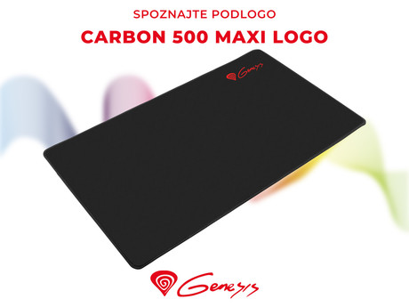 GENESIS vrhunska Gaming podloga CARBON 500 MAXI LOGO, vodoodporna, zaščiteni robovi, 900x450mm