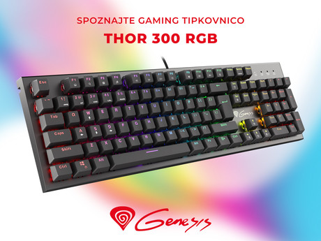 EOL - GENESIS THOR 300 RGB gaming tipkovnica, RGB osvetlitev, mehanska, multimedijska, Anti-Ghosting, Alu