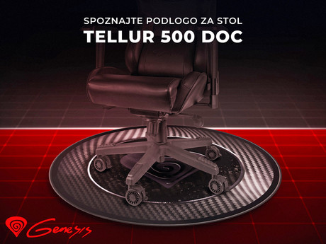 EOL - GENESIS Tellur 500 DECAY podloga za gaming ali navaden stol, protidrsna, premer 110cm