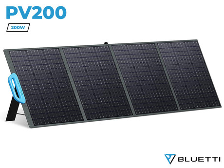 BLUETTI PV200 solarni panel, 200W, učinkovitost 23.4%, zložljiv, prenosen, stojalo, univerzalna združljivost, vodoodpornost, ročaj