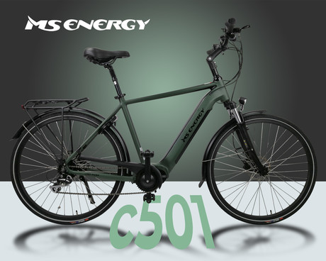 EOL - Električno kolo MS ENERGY c501 L, cestno, 28" pnevmatike, 250W 65Nm motor, 8 prestav Shimano, do 160km, do 25km/h, 36V 16Ah baterija
